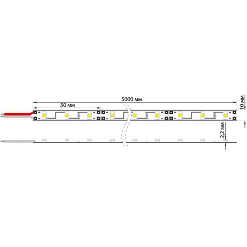 Лента светодиодная SMD3528 4.8Вт/м 60LED/м 12В IP65 тепло-бел. (уп.5м) Lamper 141-356