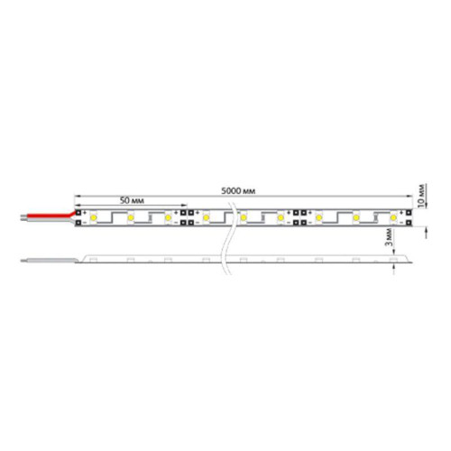 Лента светодиодная SMD5050 14.4Вт/м 60LED/м 12В IP65 бел. (уп.5м) Lamper 141-495