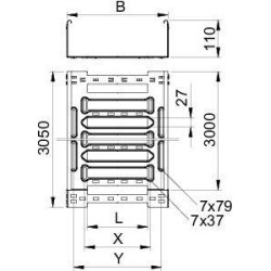 Лоток листовой перфорированный 500х110 L3050 сталь 1мм MKSM 150 FT OBO 6059183