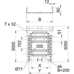 Лоток листовой перфорированный 600х60 L3050 нерж. сталь 0.9мм RKSM 660 VA4301 OBO 6047737