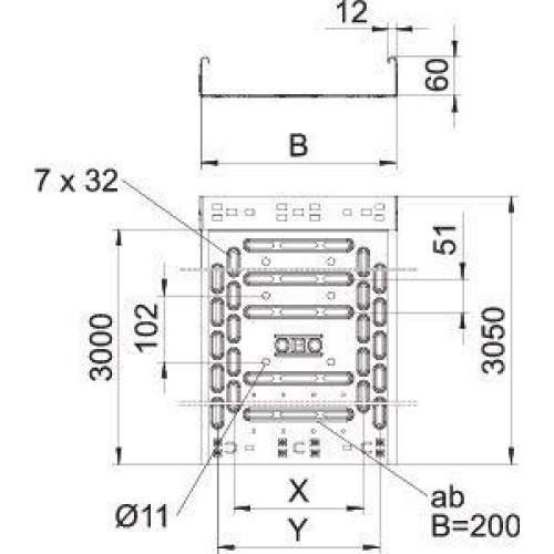 Лоток листовой перфорированный 600х60 L3050 сталь 0.9мм RKMS 660 FS OBO 6047735