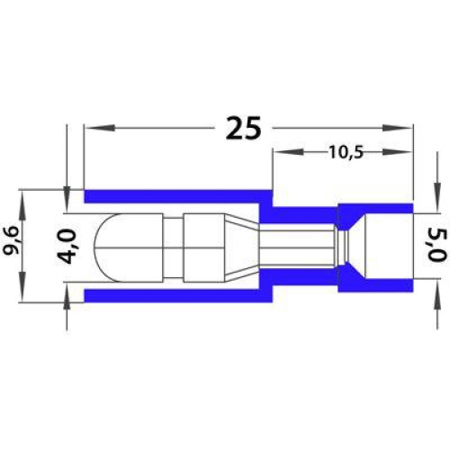 Разъем штекерный полностью изол. (AEM 2-156A) (уп.100шт) Rexant 08-0571