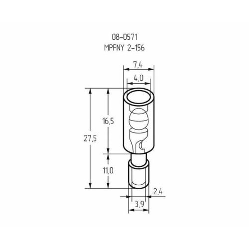 Разъем штекерный полностью изол. (AEM 2-156A) (уп.100шт) Rexant 08-0571