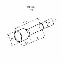 Наконечник штыревой втулочный изолир. (НШВИ F-18мм) 18ммх1.5кв.мм (E1518) черный REXANT 08-1816