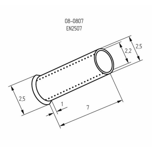 Наконечник штыревой втулочный (НШВ L-7мм) 2.5кв.мм (EN2507) REXANT 08-0807