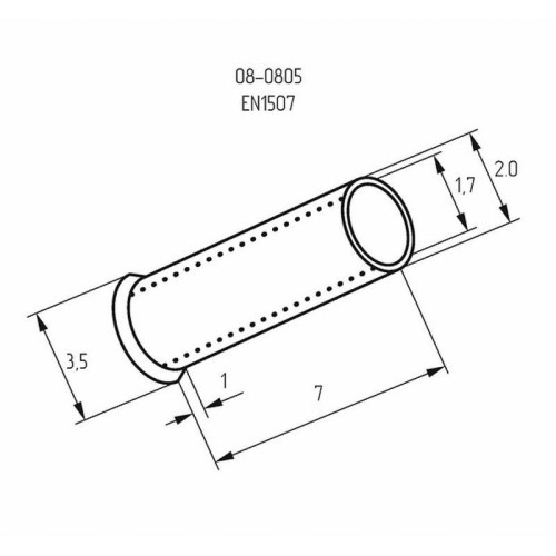 Наконечник штыревой втулочный (НШВ L-7мм) 1.5кв.мм (EN1507) REXANT 08-0805