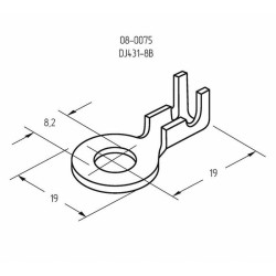 Наконечник кольцевой (НК d8.2мм) 1-1.5кв.мм (DJ431-8B) REXANT 08-0075
