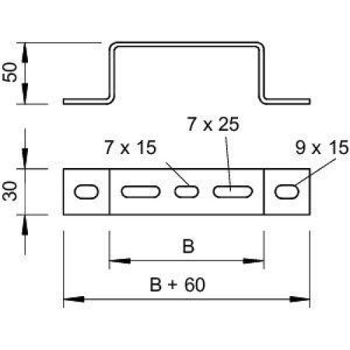 Скоба для крепления лотка к полу/к стене осн.150 гор. оцинк. DBL 50 150 FT OBO 6015573