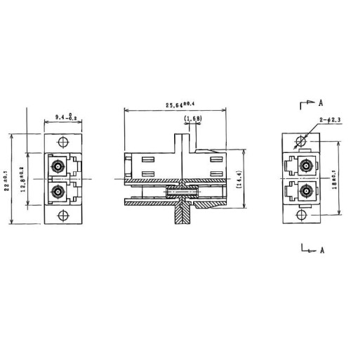 Соединитель проходной DLC-DLC-MM LC-LC duplex MM (SC Adapter Simplex dimension) пластик. Cabeus 7133c