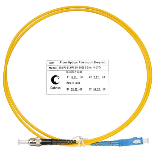 Шнур оптический FOP(s)-9-SC-ST-1m simplex SC-ST 9/125 sm 1м LSZH Cabeus 7547c