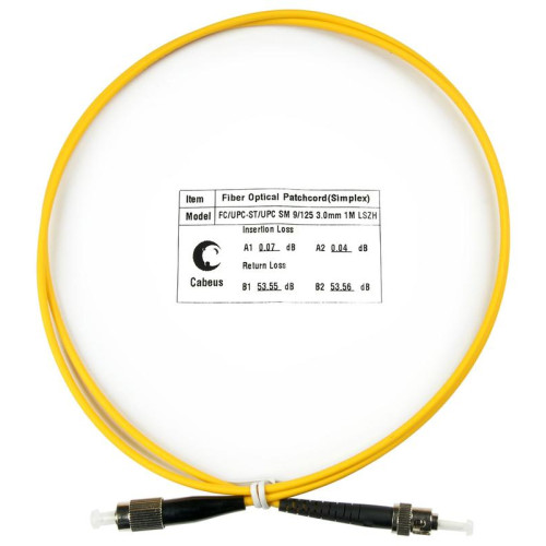 Шнур оптический FOP(s)-9-FC-ST-1m simplex FC-ST 9/125 sm 1м LSZH Cabeus 7504c