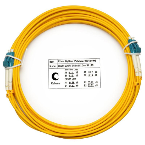 Шнур оптический FOP(d)-9-LC-LC-5m duplex LC-LC 9/125 sm 5м LSZH Cabeus 7346c