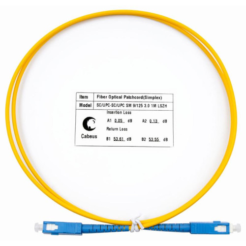 Шнур оптический FOP(s)-9-SC-SC-1m simplex SC-SC 9/125 sm 1м LSZH Cabeus 7385c