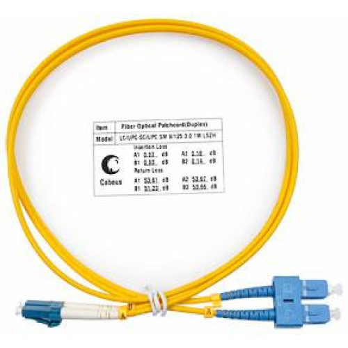 Шнур оптический FOP(d)-9-LC-SC-1m duplex LC-SC 9/125 sm 1м LSZH Cabeus 7352c