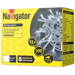 Гирлянда светодиодная 14 025 NGF-S01-100CW-10-11.5m-230-C8-TR-IP20 Navigator 14025