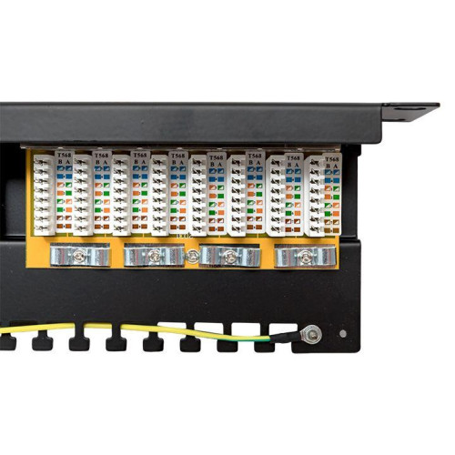 Патч-панель 19дюйм 1U кат.5E STP полн. экранир. 24 порта RJ45 Dual IDC с органайзером TERACOM PRO EKF TRP-PPNL-5ESTP-1U24