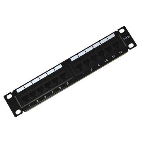 Патч-панель 10дюйм 12 портов RJ-45 CAT 5e Dual IDC Rexant 04-0025