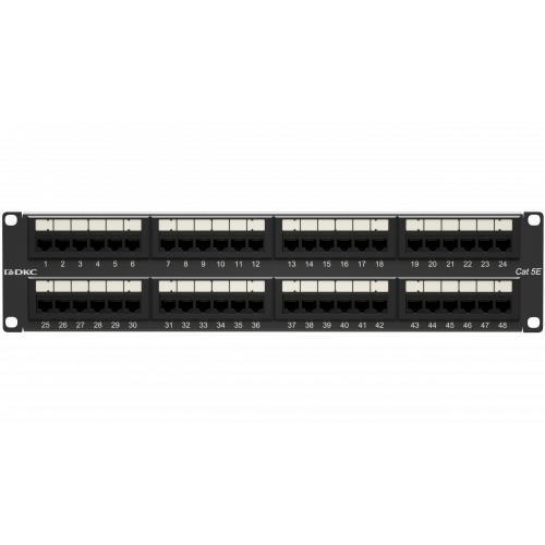 Патч-панель 19дюйм 2UCAT5E 48 портов RJ45 неэкранированная DKC RN5PPU242