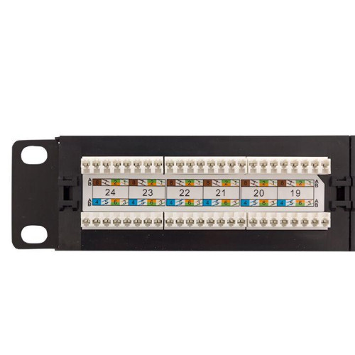 Патч-панель 19дюйм 1U кат.6 UTP неэкранир. 24 порта RJ45 Dual IDC TERACOM PRO EKF TRP-PPNL-6UTP-1U24