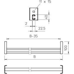 Перекладина С-образ. для кабельного лотка лестн. типа 854мм CK 40 90 FT OBO 6008291