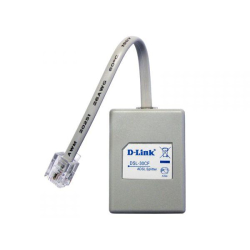 Сплитер DSL-30CF/RS ADSL Annex A 1xRJ11 вход и 2xRJ-11 выход с 12см телефон. кабелем D-link 164163