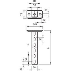 Стойка потолочная US 5 200мм гор. цинк US 5 K 20 FT OBO 6341527