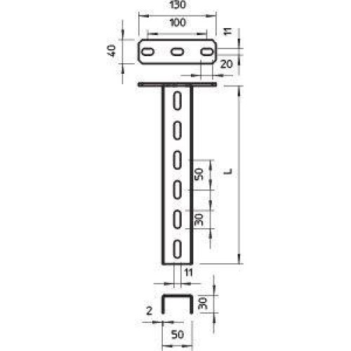 Стойка потолочная US 3 200мм гор. цинк US 3 K 20 FT OBO 6342351