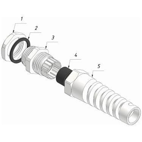 Ввод кабельный ВКС-ПР-M12-6.5-L8 IP68 черн. ГОФРОМАТИК/ЗЭТАРУС zeta35201