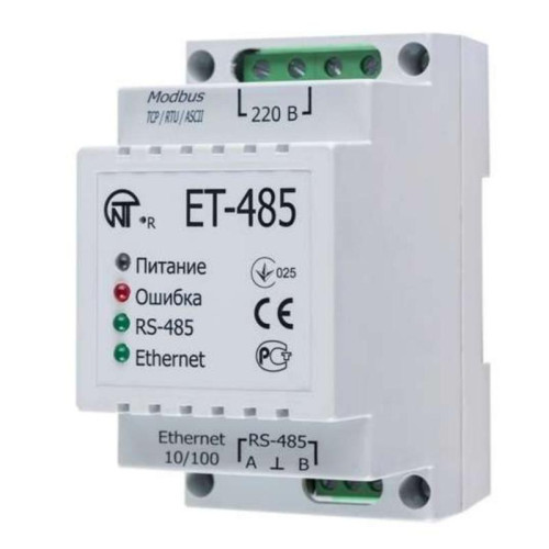 Преобразователь интерфейсов ЕТ-485 24В Modbus RTU/ASCII (RS-485)–Modbus TCP (Ethernet) НовАтек-Электро 3425680485 24