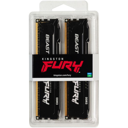 Память оперативная KF318C10BBK2/8 8GB 1866MHz DDR3 CL10 DIMM (Kit of 2) FURY Beast Black KINGSTON 1000632726