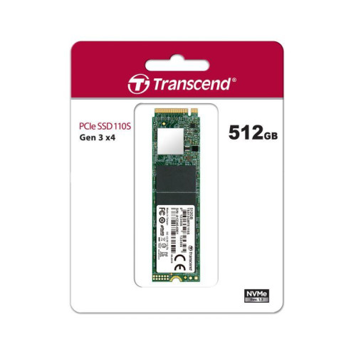 Накопитель твердотельный TS512GMTE110S 512GB M.2 2280 PCIe Gen3x4 3D TLC DRAM-less Transcend 1000473681