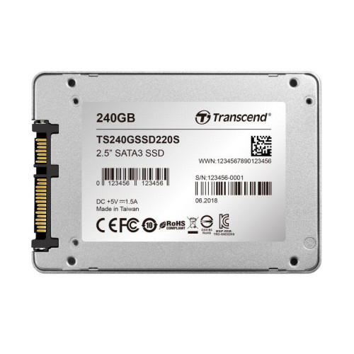 Накопитель твердотельный TS240GSSD220S 240GB SSD 2.5дюйм SATA 6Gb/s TLC Transcend 1000403131