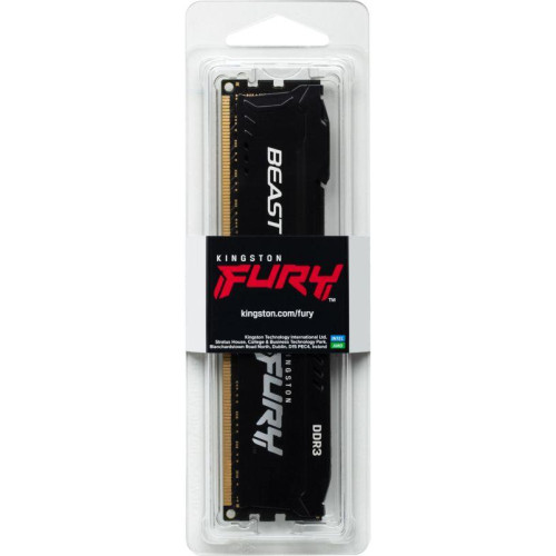 Память оперативная KF316C10BB/4 4GB 1600MHz DDR3 CL10 DIMM FURY Beast Black KINGSTON 1000632723