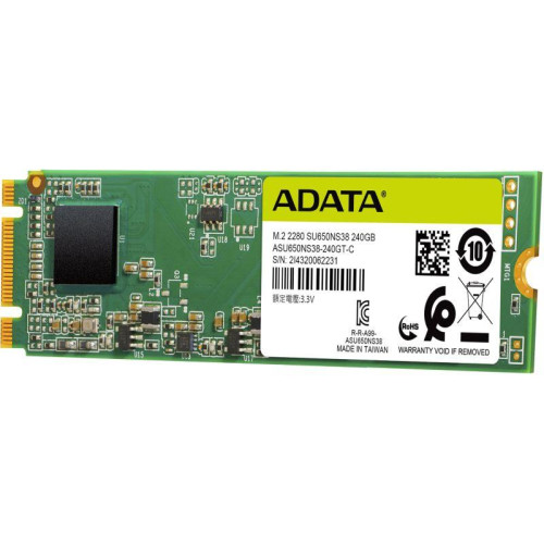 Накопитель твердотельный ASU650NS38-240GT-C 240GB SSD SU650 M.2 2280 SATA 6Gb/s R/W 550/500 MB/s 3D TLC ADATA 1000570050