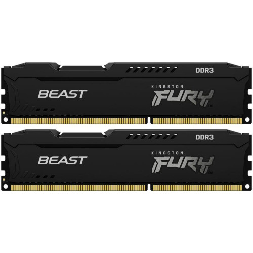 Память оперативная KF318C10BBK2/8 8GB 1866MHz DDR3 CL10 DIMM (Kit of 2) FURY Beast Black KINGSTON 1000632726