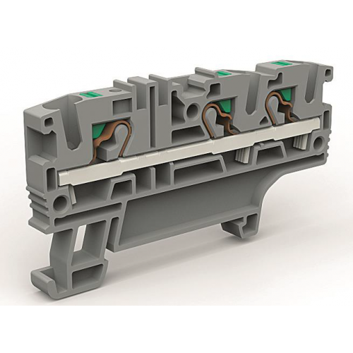 Клемма проходная 3 точки подключения на 4кв.мм DKC ZEFC410GR
