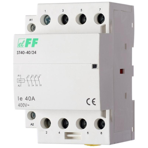 Контактор ST40-40/24 (4NO 6.4Вт 3 модуля монтаж на DIN-рейке 24В AC 40А IP20) F&F EA13.001.010