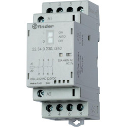 Контактор модульный 4NO 25А AgNi 120В AC/DC 35мм IP20 опции: мех.индикатор + LED FINDER 223401201320