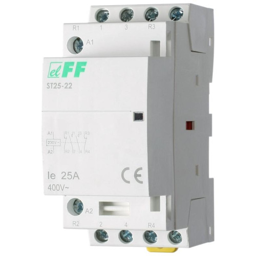 Контактор ST25-22 (2NO+2NC 4Вт 2 модуля монтаж на DIN-рейке 230В AC 25А IP20) F&F EA13.001.009