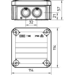 Коробка распределительная 114х114х57мм T60 RO-LGR OBO 2007638