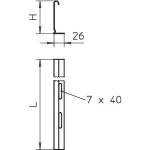 Разделитель для лотка H=60мм L3000 TSG 60 FS OBO 6062068