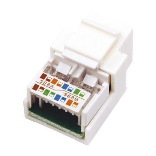 Модуль Keystone Jack RJ45 (8P8C) кат.5E UTP неэкранир. тип 180град. бел. Rexant 03-1011