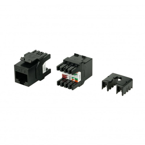 Вставка Keystone Jack RJ45 (8P8C) кат.6 180град. KJ8-8P8C-C6-180-BK черн. Hyperline 432638