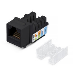 Вставка Keystone Jack RJ45 кат.5E KJ-RJ45-Cat.5e-90-SW-BK заделка тип 110 со стяжкой черн. Cabeus 10101c