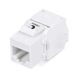 Вставка Keystone Jack RJ45 (8P8C) кат.6A KJ-RJ45-Cat.6A-180-Toolless 180град. без инструмента Toolless бел. Cabeus 7964c