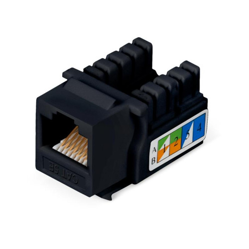 Вставка Keystone Jack RJ45 кат.5E заделка тип 110 черн. Cabeus 9482c