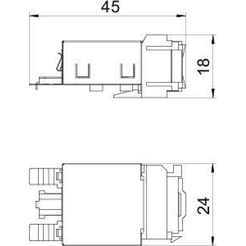 Разъем RJ45 кат.6 экр. Snap-In ASM-C6 GS OBO 6117345