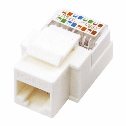 Модуль Keystone Jack RJ45 (8P8C) кат.5E UTP неэкранир. тип 180град. бел. Rexant 03-1011