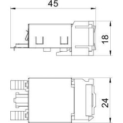 Разъем RJ45 кат.5E экранир. Snap-In ASM-C5 GS OBO 6117343