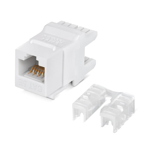 Вставка Keystone Jack RJ45 (8P8C) кат.5E Dual IDC (110&Krone type) 180град. KJ-RJ45-Cat.5e-180 Degree бел. Cabeus 7960c